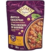 Patak's, Butter Chickpeas, Ready to Eat, with Sweet Potatoes & Spinach, Authentic Indian Cuisine, 285g