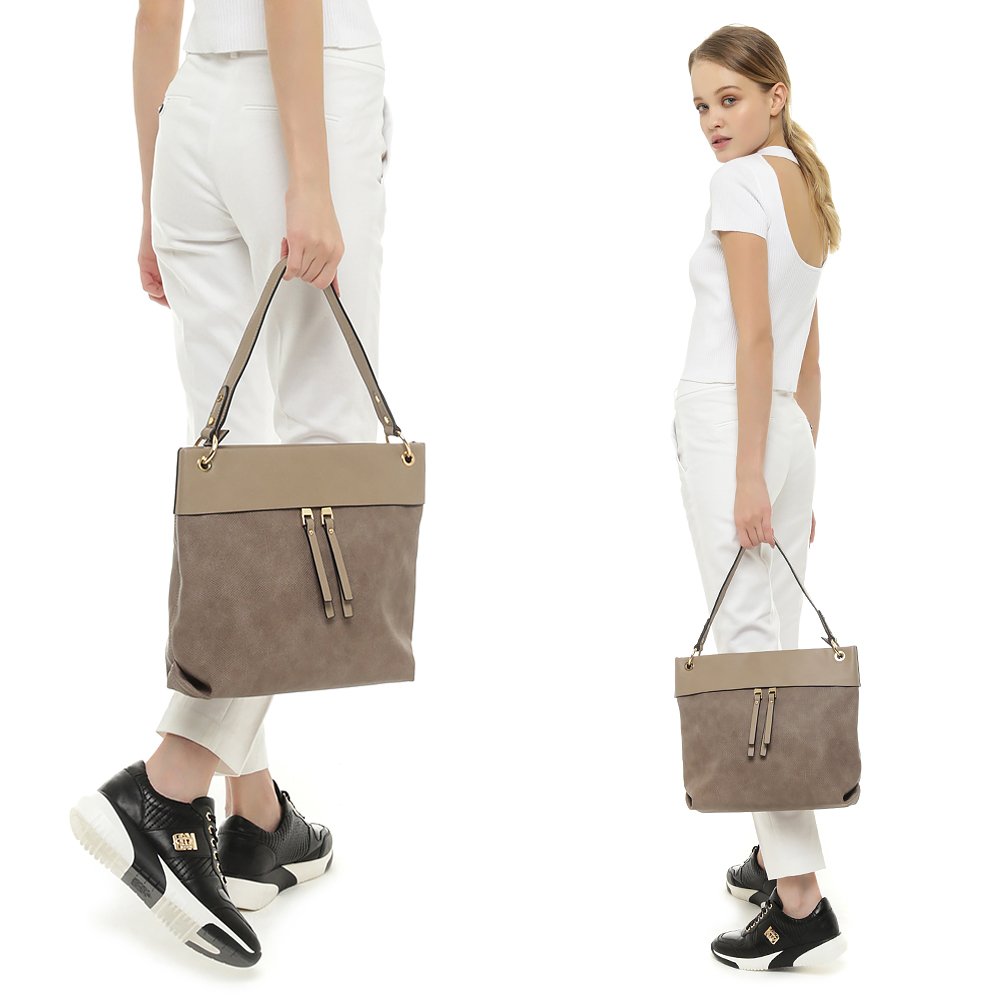 Classic Beige Waterproof Vegan Leather Bag for Woman. Office/Evening/ Lifestyle Shoulder Bag