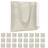 HECTOLIFE 6 I 12 I 24 I 48 Pack Canvas Tote Bags,Reusable Blank Canvas for Shopping Bags,Grocery Bags,DIY Gift Bags