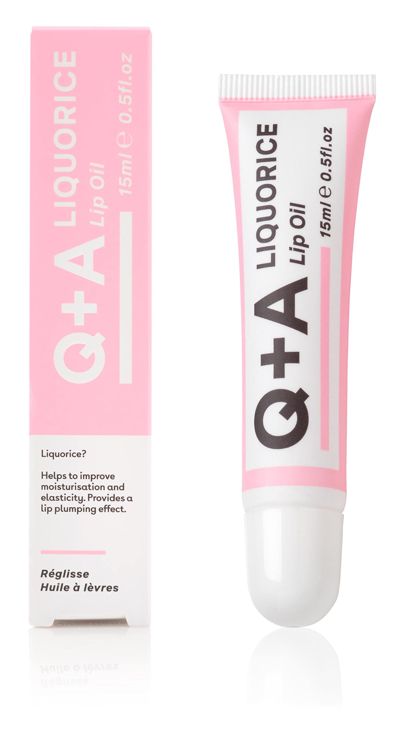 Q+A Liquorice Lip Oil. A hydrating, healing and plumping lip oil. 15ml/0.5fl.oz