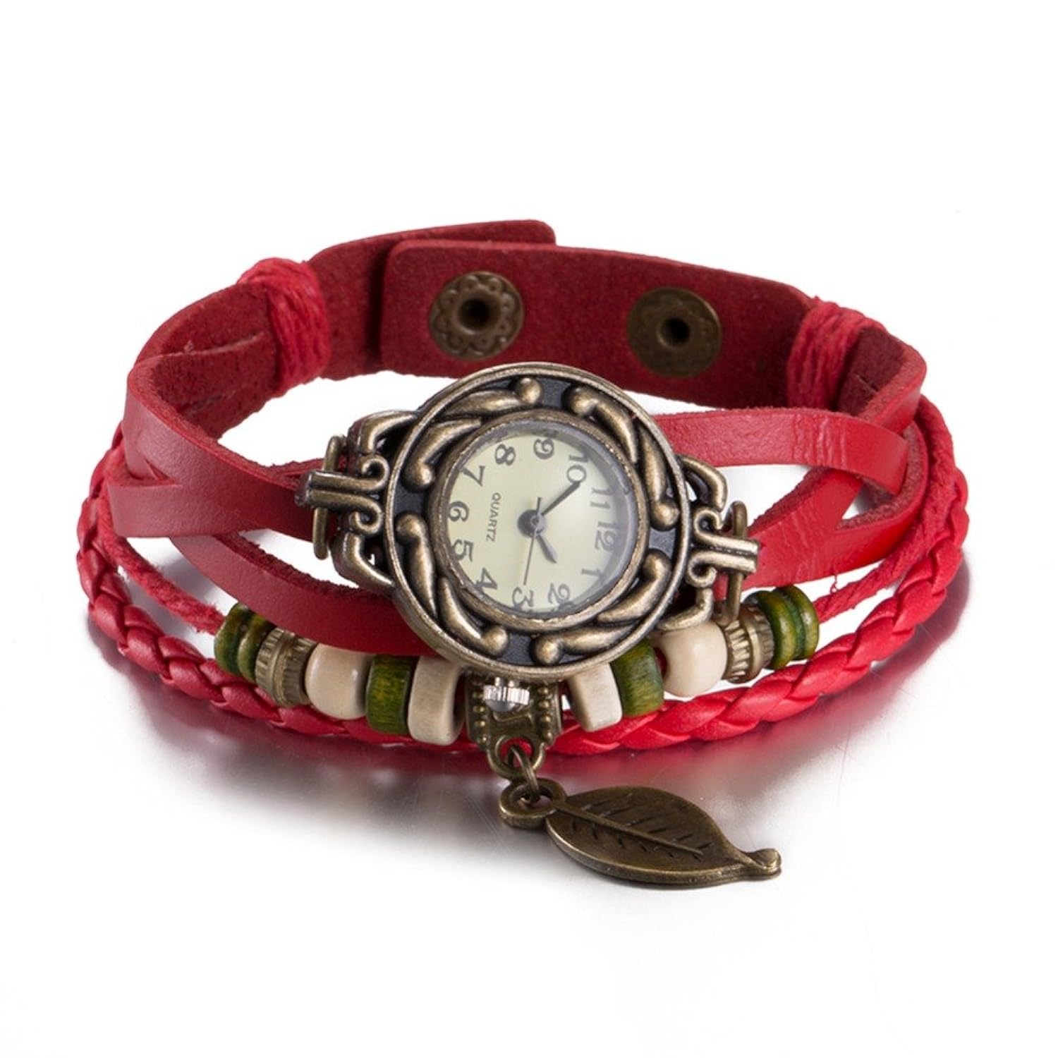 Reloj Brazalete Analógico de Cuarzo de Mujer con Diseño Forma de Hoja
