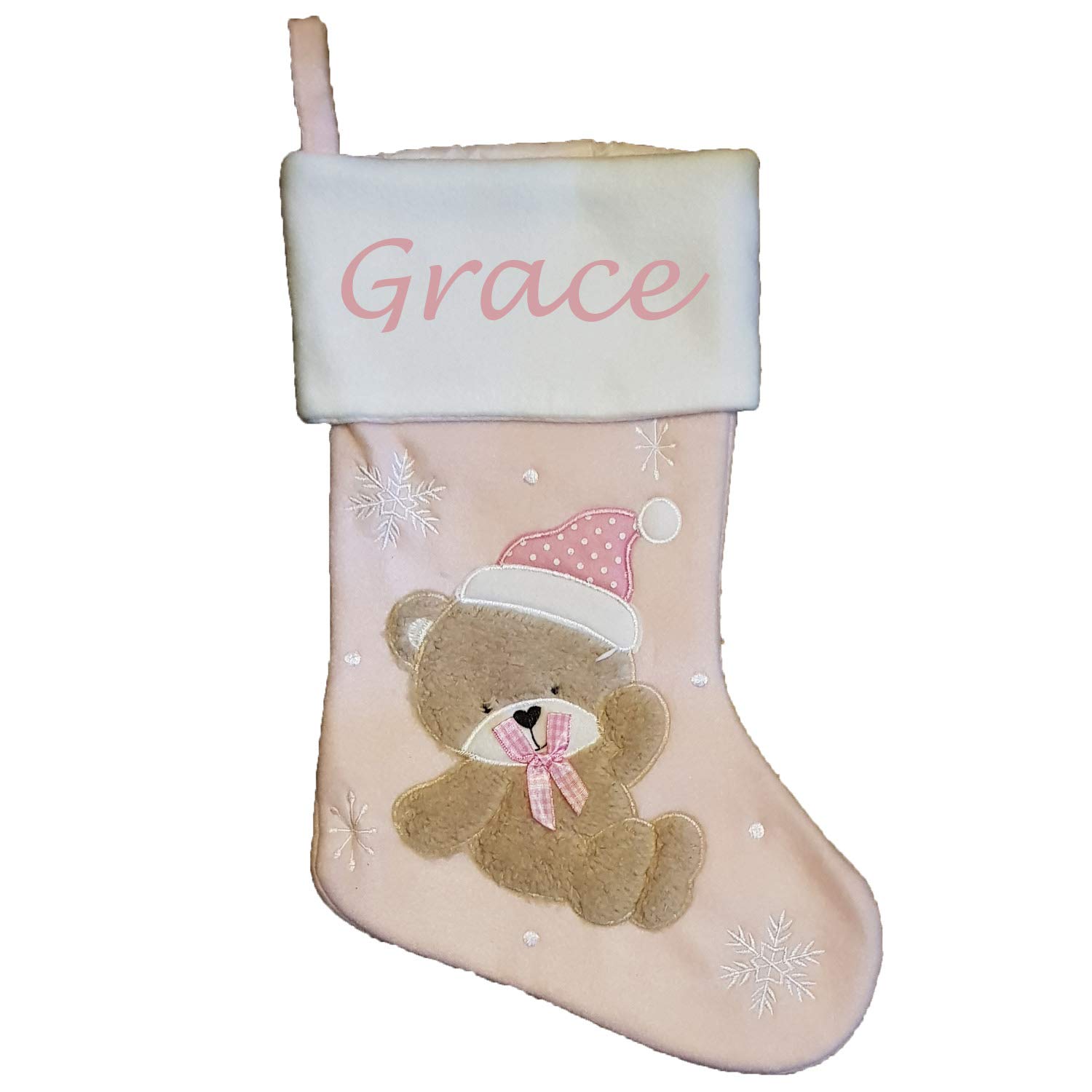 baby pink christmas stocking