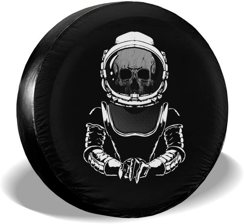 Ouqiuwa Spare Tire Cover Skull Skeleton in Space Suit Universal Spare Wheel Tire Cover for Jeep Trailer RV SUV 15 Inch for Diameter 27-29 Inch