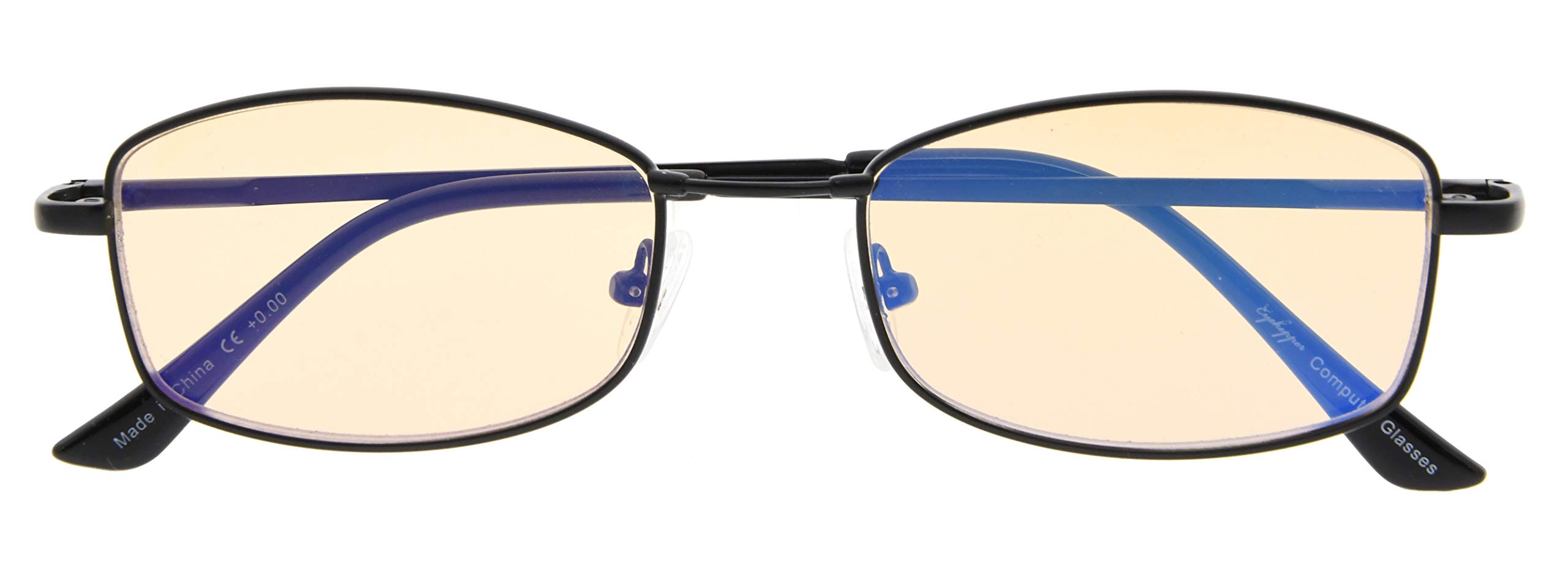 CessBlu UV Blue Light Filter Glasses Bendable Bridge Computer Eyeglasses Women Reading(Black)+3.0