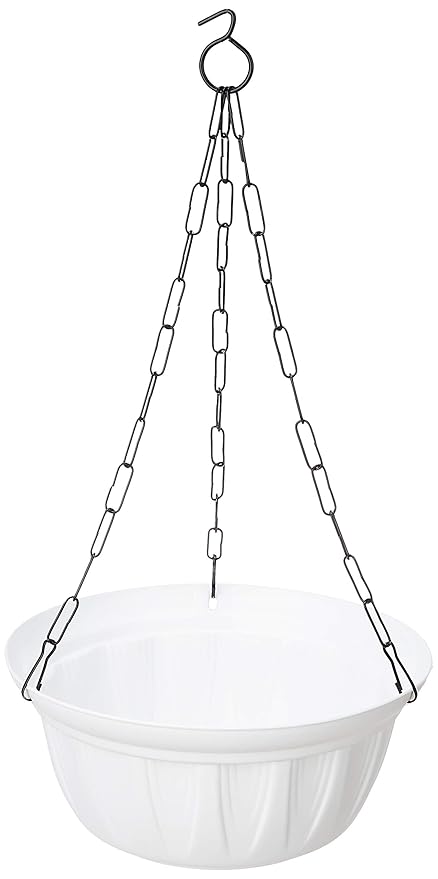 Gardens Need 100% Virgin Plastic Dove Hanging with Iron Chain | Set of 4 Planter, (22cm x 22cm x 24cm, White)