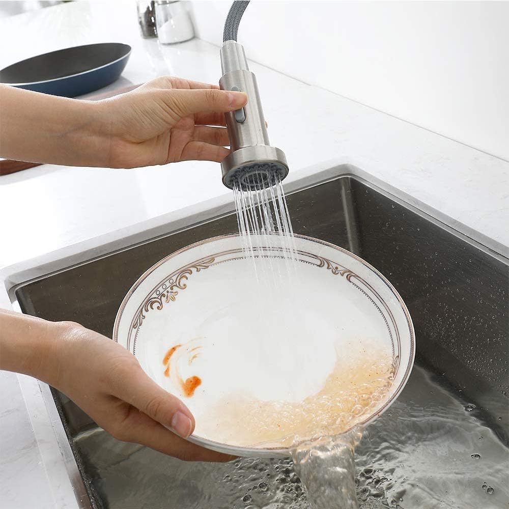 2 Modes Pull Out Faucet Spray Head Multi Function, Replacement Spray Nozzle Head Taps for Kitchen, Bathroom, Bath Basin, Sink 1/2" Connections with Control Button - Image 5