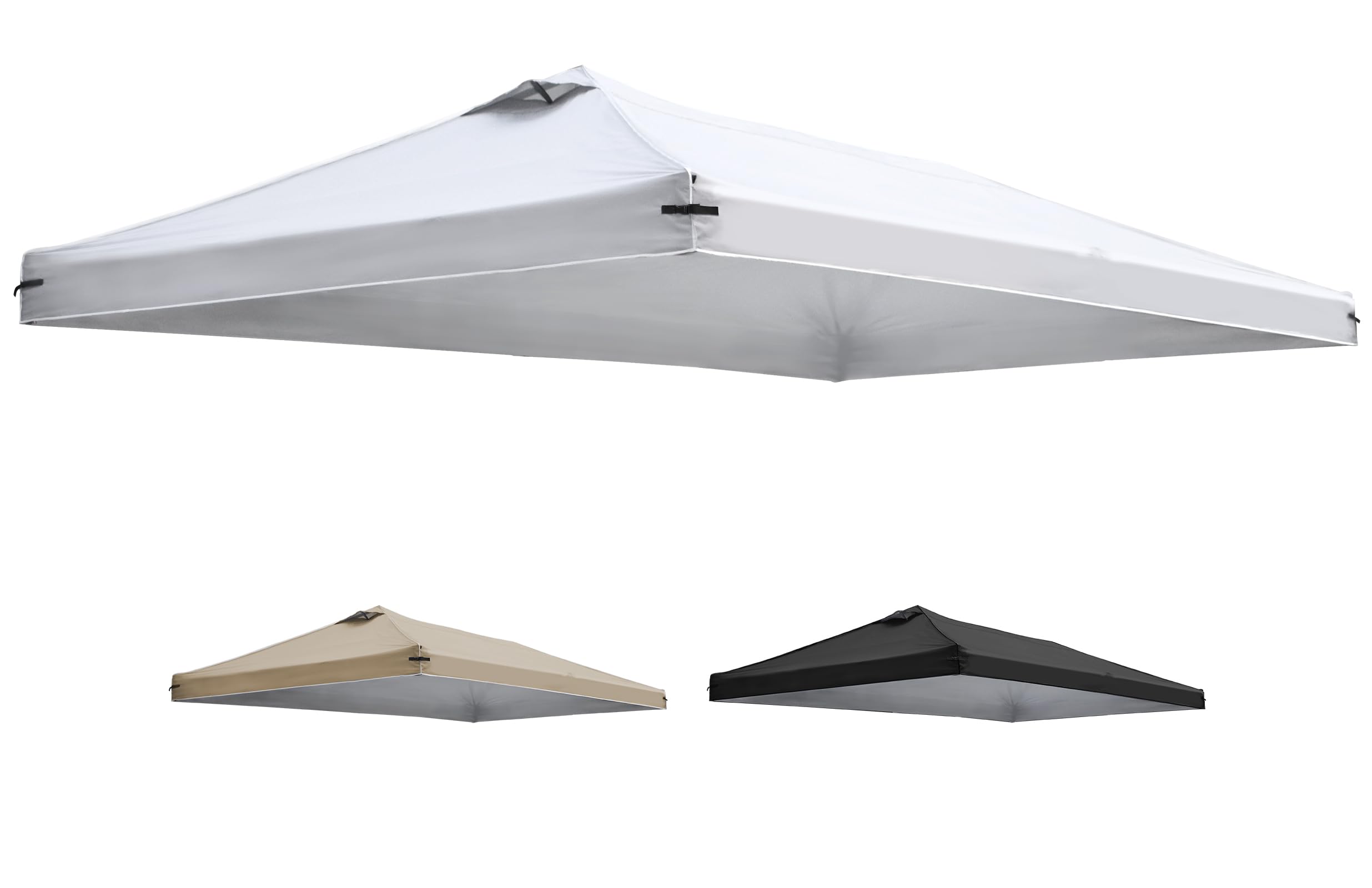 Photo 1 of 10x20 Canopy Replacement Top Cover with Air Vents for ez up Pop up Canopy Gazebo Tent, with Adjustable Strap, Waterproof & Anti-UV for Outdoor Shade (Top Only, Frame Not Included) (Off White)