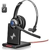 JIAMQISHI Headset with mic for Work & Black and White