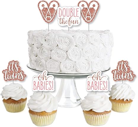 gold baby shower cupcake toppers