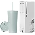 Simple Modern Insulated Tumbler with Lid and Straw | Iced Coffee Cup Reusable Stainless Steel Water Bottle Travel Mug | Gifts for Women Men Her Him | Classic Collection | 20oz | Sea Glass Sage
