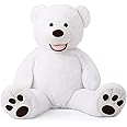 MorisMos Giant Teddy Bear with Big Footprints Big Teddy Bear Plush Stuffed Animals (White, 51 Inches)
