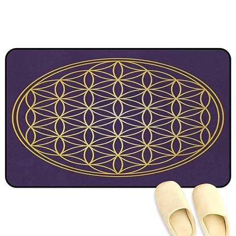 Amazon Com Abstract Bathroom Rug Carpet Geometric Curved Rounds