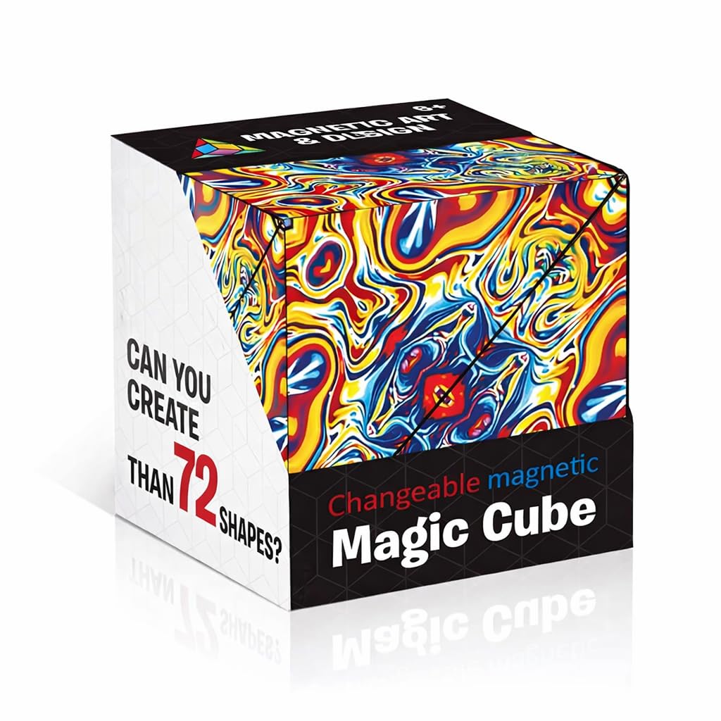 Magnetic Infinity Cube Fidget Toy – Folding Puzzle Cube with 36 Rare Earth Magnets, Geometric Shape-Shifting Brain Teaser, Stress Relief Desk Toy for Kids & Adults (Multicolour)