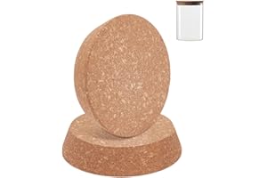 BENECREAT 2Pcs Large Cork Bottle Stoppers, 4.3~5.2×1.2inch Tapered Cork Plugs, Replacement Tapered Wooden Wine Stoppers for W