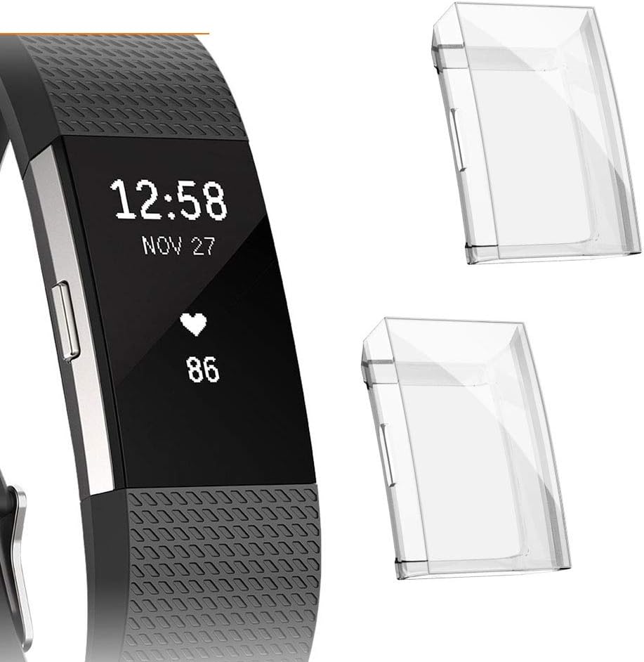 Fibit Charge 2 Screen Protector, Cuteey Slim Soft Full Cover Case for Fitbit Charge 2 Smart Watch Accessories
