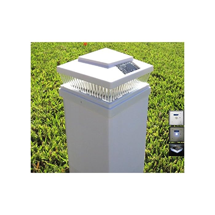 Buy Plastic White 5 X 5 Outdoor 5 LED 78Lumens Solar Post Cap Light