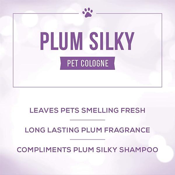 NATURE’S SPECIALTIES PLUM SILKY DOG COLOGNE FOR PETS, NATURAL CHOICE FOR PROFESSIONAL GROOMERS, READY TO USE PERFUME, FINISHING SPRAY, MADE IN USA, 8 OZ