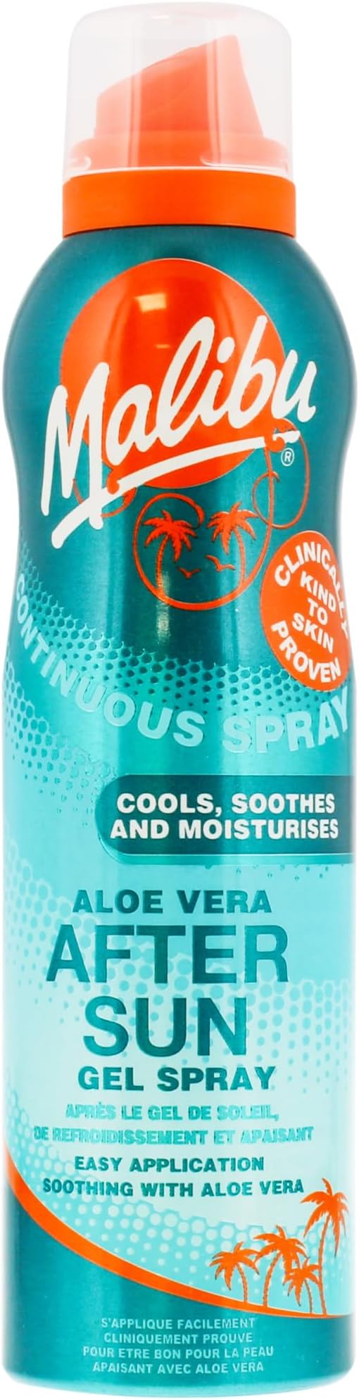 Malibu Sun Soothing After Sun Continuous Gel Spray 175ml Cooling Moisturising