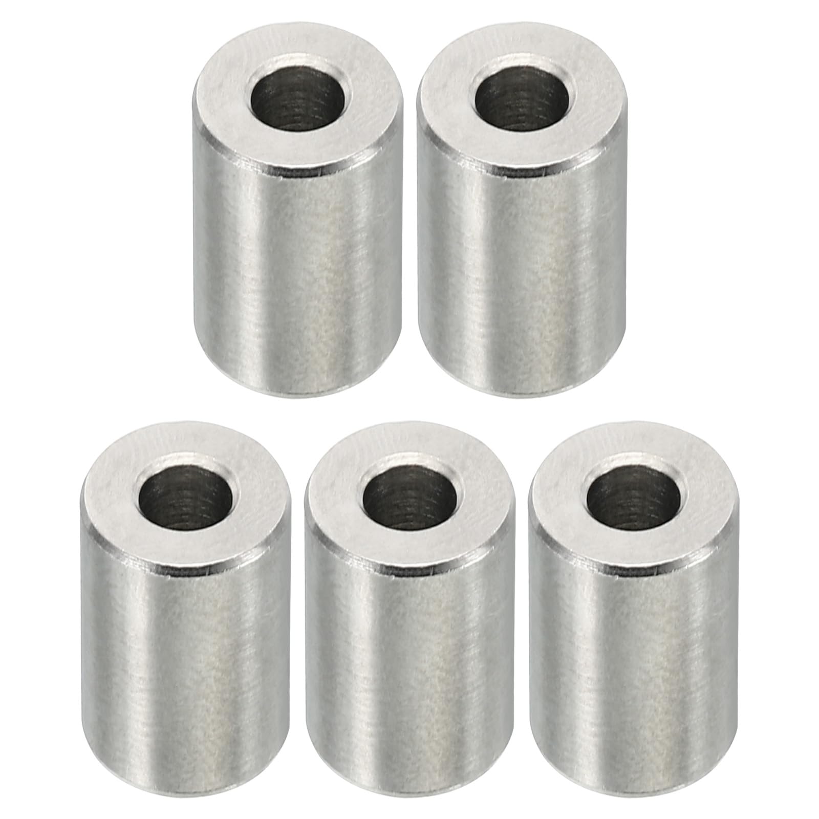 PATIKIL M5 Stainless Steel Spacers, 5 Pcs Metal Spacer Stainless Steel 5.2mm ID x 12mm OD x 16mm L Stainless Steel Spacer Screw Standoff Round for 1/5inch or M5 Screw Bolts