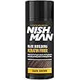 NISHMAN Hair Building Keratin Fiber - Dark Brown 21g - Instant Voluminous Effect for Thin Hair - Powerful Keratin Fibers for Thicker-Looking Hair