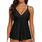 Women's Flowy Tankini Tops Only - Modest Bathing Suit Top Loose Fit Swimsuit Tops No Bottom 2025