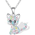 Lanqueen Kitty Cat Pendant Necklace Jewelry for Women Girls Cat Lover Gifts Daughter Loved Necklace