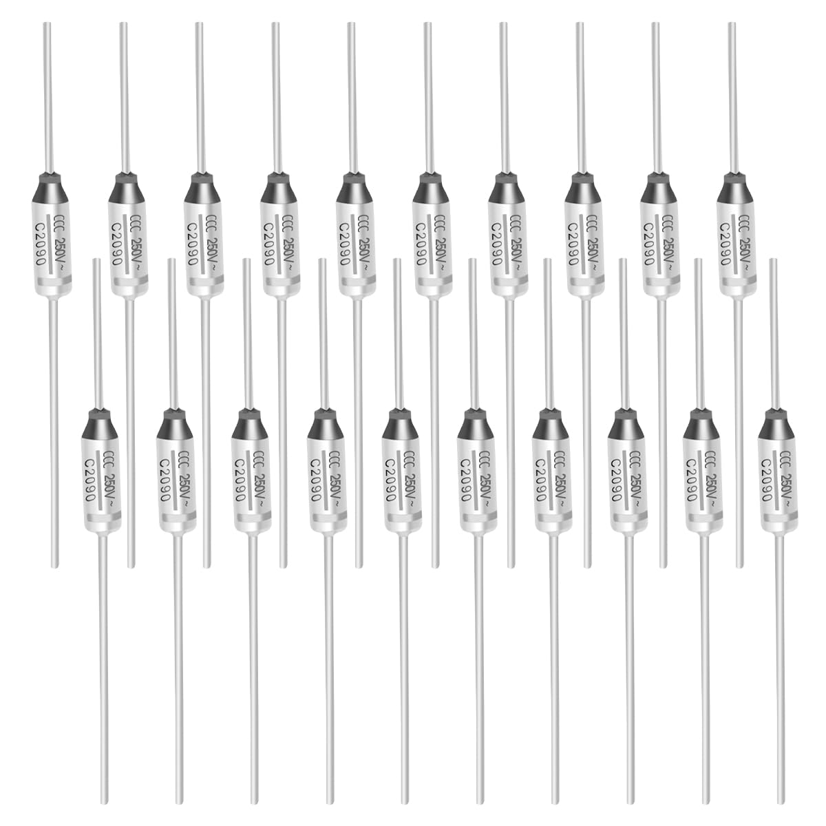 Innfeeltech 20 Pcs SEFUSE 10A 250V Thermal Fuses 121 Degree Celsius Thermal Cutoffs