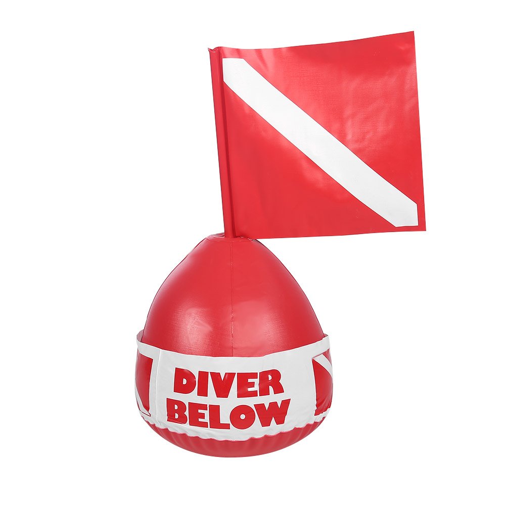Tbest Scuba Diving Marker Buoy Inflatable Float With Dive Flag, PVC Diving Marker Signal Floater Dive Bouy Ball
