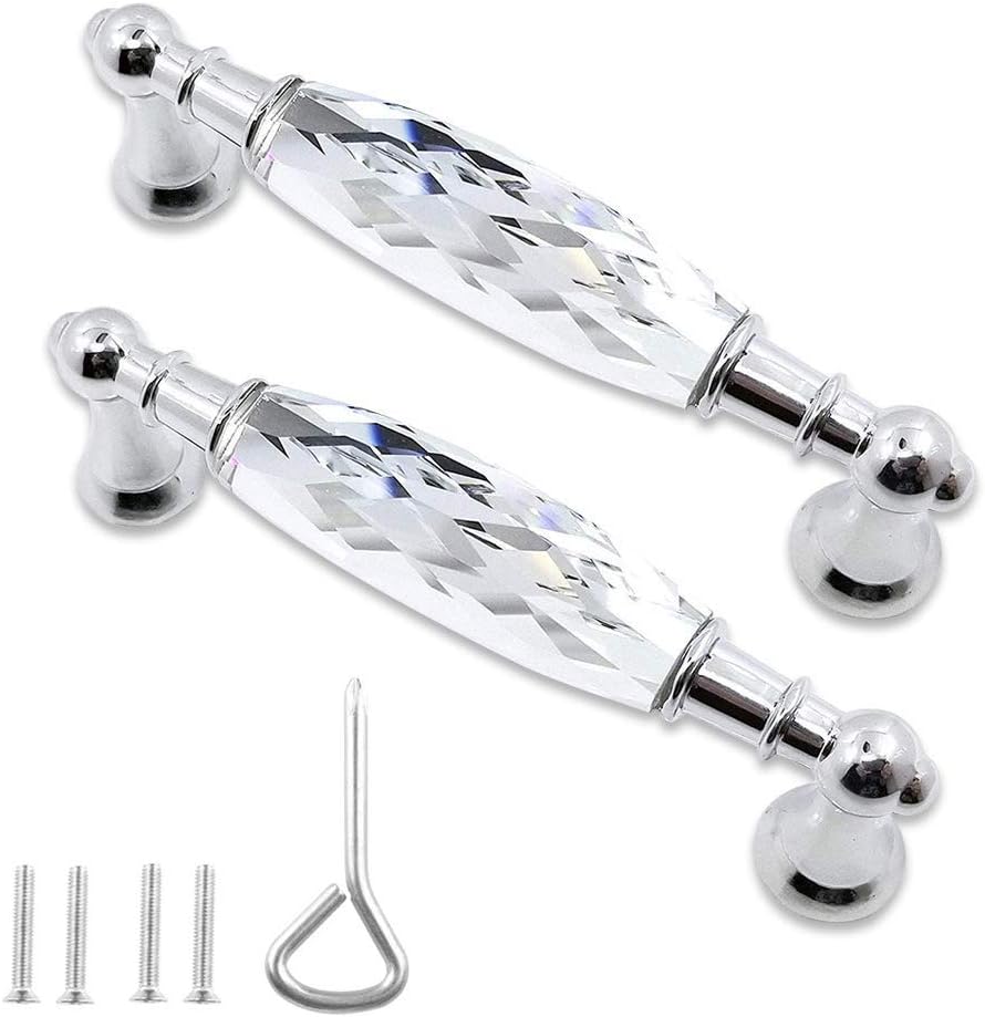 2 Pack Modern Handles Pulls Glass Hardware Pulls