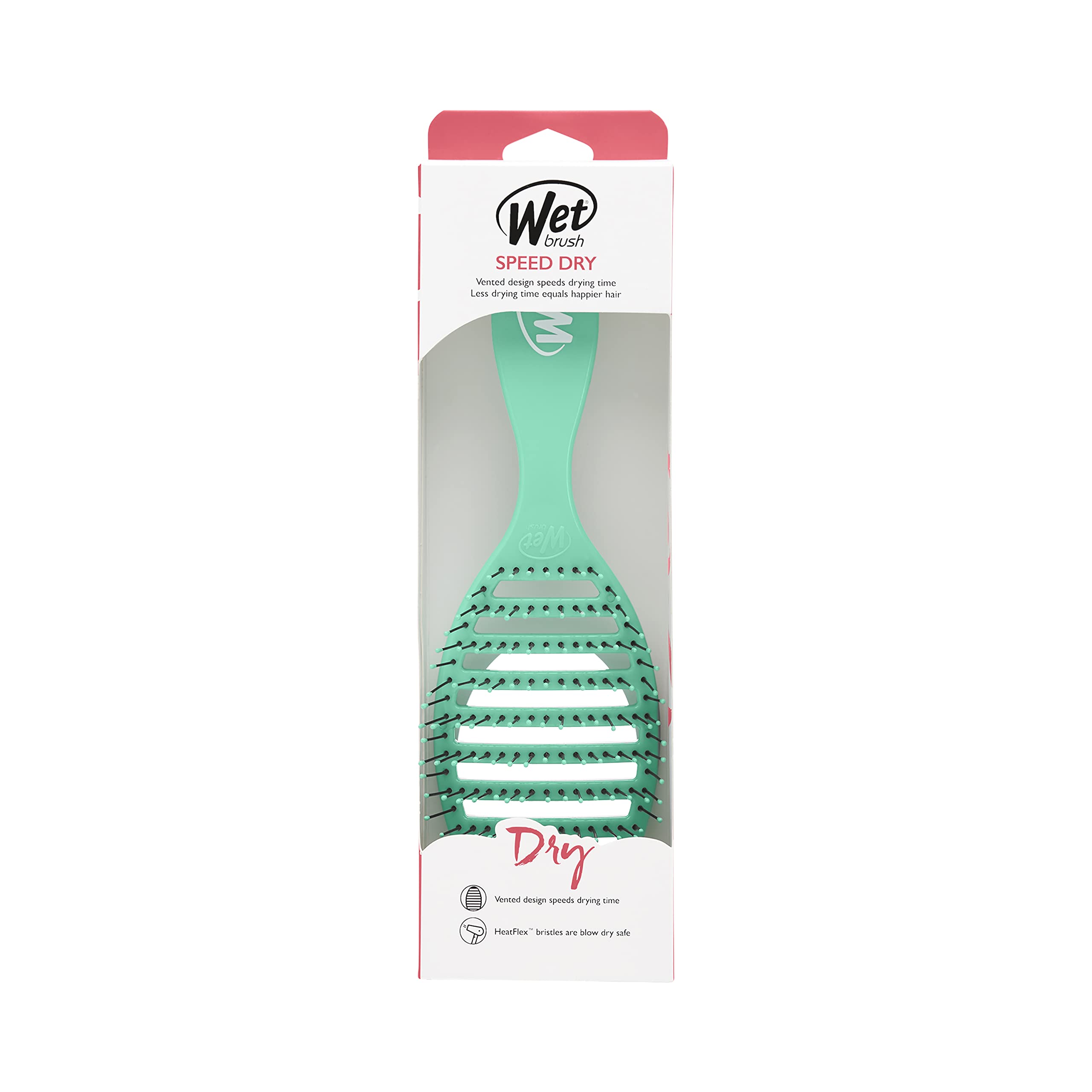 Wet Brush Speed Dry Hair Brush, Amazon Exclusive Aqua, Vented Design & Soft HeatFlex Bristles, Blow Dry Safe, Ergonomic Handle Manages Tangles & Uncontrollable Strands, Pain-Free Hair Accessories