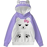 LG LOUIS GARDEN Kpop Merch Outfit, Huntrix Mira Purple Bear Print Costume, Christmas Gift for Children Ages 3-12