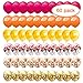 Mosoan 60PCS 12 Inches Latex Balloons Confetti Balloons Set - Red & Orange & Gold Balloons Helium Balloons for Birthday Fall Autumn Thanksgiving Give Thanks Party Decorations Supplies
