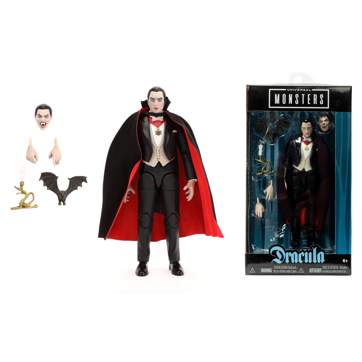 Jada Universal Monsters Dracula 6” Deluxe Collector Figure, Black, One Size