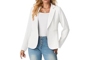 GRECERELLE Womens Blazers Open Front Casual Long Sleeve Button Suit Business OL with Pockets