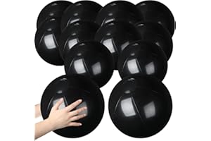 Raiten 12 Pcs Beach Ball Inflatable Beach Balls Large Inflatable Ball Floating Ball for Swimming Pool Party Favors Outdoor Activities Summer Birthday Party Supplies (Black,12 Inch)