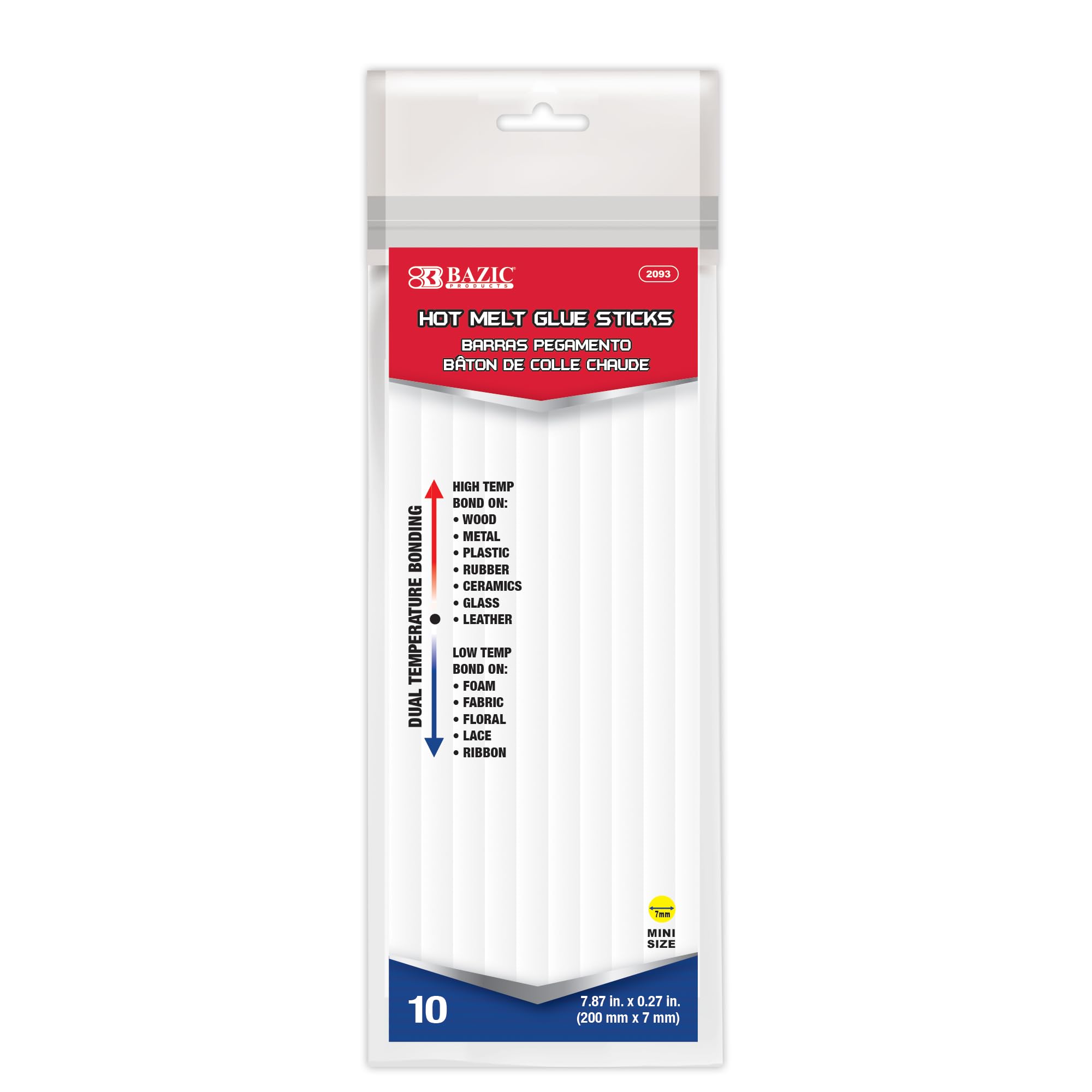 BAZIC Hot Melt Glue Sticks Dual Temp Mini 7.87