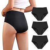 VOXSHE 3pk Incontinence Underwear for Women 100ml High Absorbency Leak Proof Underwear for Women Washable Womens Incontinence Panties for Bladder Leaks Black XL Black