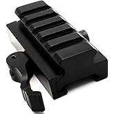 CAJOAUIS Picatinny Riser Mount,Low Profile Rail Riser Mount Adapter,Quick Detach Lever Lock and Picatinny Rail with 5 Slots for Scope Rings Optics Sights
