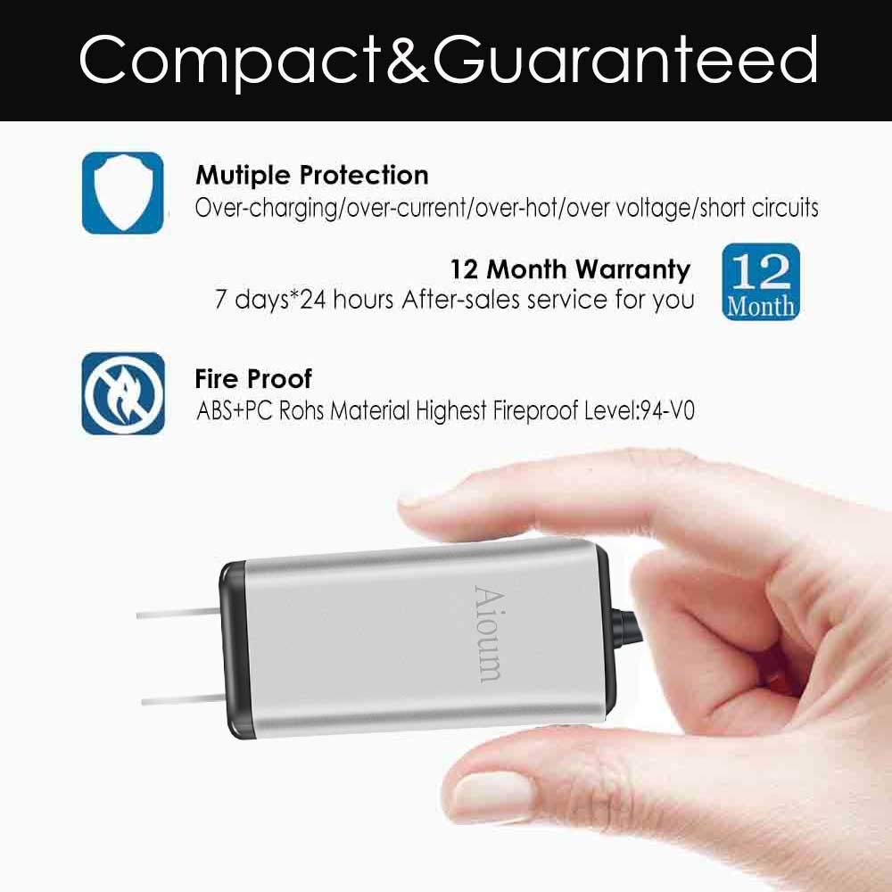 Power Supply Charger Mini Adapter Charger for Microsoft Surface Book 15V 4A with 6FT Power Cord (Silver)