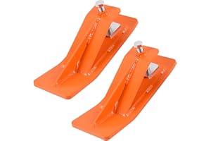Dawot Tractor Bucket Protector, 2Pcs Ski Edge Protector, Thickness 3/8'', Turf Tamer Skid Protector, Heavy Duty Steel Bucket Attachment, Bucket Edge Anti-Skid, for Snow Leaves Removal Spreading Gravel