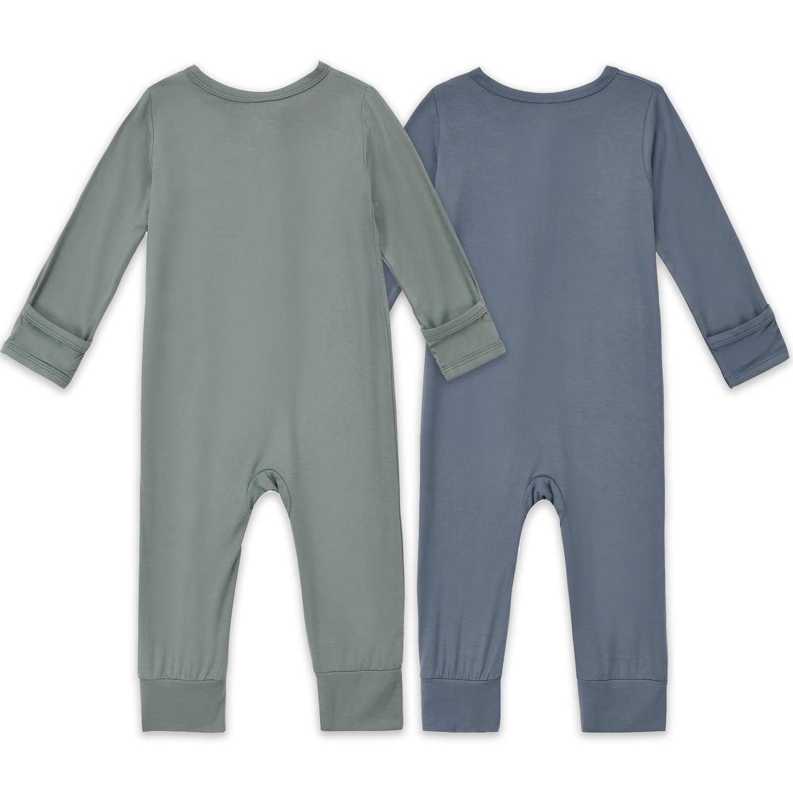 Aablexema Baby Footless Pajamas Zipper with Mitten, Rayon from Bamboo, Infant Long Sleeve Romper Pjs