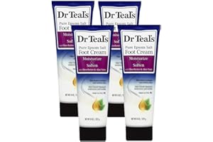 DR TEAL'S Dr. Teals Pure Epsom Salt Foot Cream Gift Set (4 Pack, 8oz Ea.) - Moisturize & Soften with Shea Butter & Aloe Vera Essential Oils - Eases Aches & Pains, Promotes Healthy Looking Skin