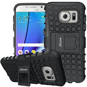 ykooe Handyhülle für Samsung Galaxy S7 Hülle, Silikon Dual Layer Schutzhülle für Samsung S7 Case Hybrid TPU Ständer Galaxy S7
