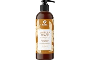 Sensual Vanilla Massage Oil - Men and Women with Pure Jojoba Sweet Almond Lavender Moisturizer Anti Cellulite Body Oil for Dr