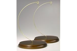 BANBERRY DESIGNS Premium Christmas Wood Ornament Holders - Display That Special Holiday Ornament - Solid Wood Base - Pack of 2 Stands - 7"H