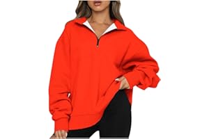 Ceboyel Womens Quarter Zip Oversized Sweatshirt Solid Pullover Hoodie Y2K Fall Sweaters Shirts Fashion Trendy Clothes 2023
