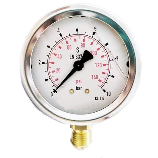 Manómetro de glicerina 0-10 Bar 1/4