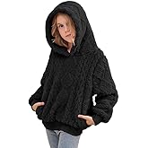 Dugcew Fashion Hoodies for Girls Kids Winter Fleece Sherpa Fuzzy Pullover Sweatshirts