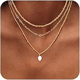 ORAZIO Gold Necklaces for Women,Layered Gold Necklace,14K Gold Plated Pendant Necklaces,Simple Choker Necklaces Set, Dainty Gold Chain Necklaces,Trendy Gold Stacked Jewelry Gifts for Women