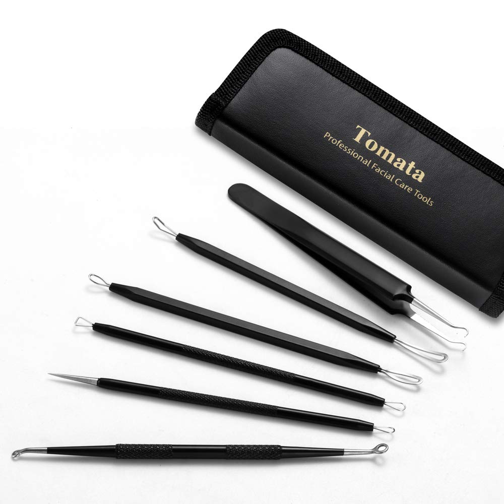 Tomata Blackhead Remover Comedone Extractor - (6 Piece Kit) - Professional Stainless Pimples Comedone Extractor Removal Tool: Beauty